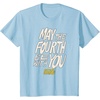 Amazon Essentials Men’s May the Fourth Be With You Hand-Drawn Letters T-Shirt, Black, Small(Baby Blue)