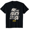 Amazon Essentials Men’s May the Fourth Be With You Hand-Drawn Letters T-Shirt, Black, Small(Black)