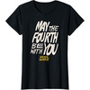 Amazon Essentials Men’s May the Fourth Be With You Hand-Drawn Letters T-Shirt, Black, Small(Black)