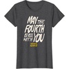 Amazon Essentials Men’s May the Fourth Be With You Hand-Drawn Letters T-Shirt, Black, Small(Dark Heather Grey)