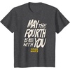Amazon Essentials Men’s May the Fourth Be With You Hand-Drawn Letters T-Shirt, Black, Small(Dark Heather Grey)
