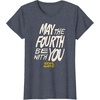 Amazon Essentials Men’s May the Fourth Be With You Hand-Drawn Letters T-Shirt, Black, Small(Heather Blue)