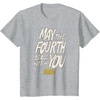 Amazon Essentials Men’s May the Fourth Be With You Hand-Drawn Letters T-Shirt, Black, Small(Heather Grey)