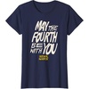 Amazon Essentials Men’s May the Fourth Be With You Hand-Drawn Letters T-Shirt, Black, Small(Navy Blue)