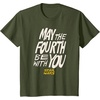 Amazon Essentials Men’s May the Fourth Be With You Hand-Drawn Letters T-Shirt, Black, Small(Olive Green)