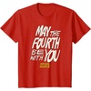 Amazon Essentials Men’s May the Fourth Be With You Hand-Drawn Letters T-Shirt, Black, Small(Red)