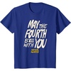 Amazon Essentials Men’s May the Fourth Be With You Hand-Drawn Letters T-Shirt, Black, Small(Royal Blue)