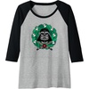 Amazon Essentials Star Wars Darth Vader Helmet Holiday Christmas Wreath Raglan Baseball Tee(Black/Athletic Heather)