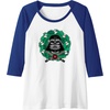 Amazon Essentials Star Wars Darth Vader Helmet Holiday Christmas Wreath Raglan Baseball Tee(Royal Blue/White)