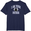 Amazon Essentials Star Wars Men’s Darth Vader I Am Your Father Collegiate Crest T-Shirt, Black, Small(Navy Blue)
