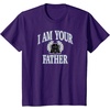 Amazon Essentials Star Wars Men’s Darth Vader I Am Your Father Collegiate Crest T-Shirt, Black, Small(Purple)