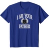 Amazon Essentials Star Wars Men’s Darth Vader I Am Your Father Collegiate Crest T-Shirt, Black, Small(Royal Blue)