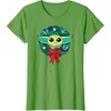 Amazon Essentials The Mandalorian Grogu Holiday Christmas Wreath T-Shirt(Grass Green)