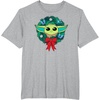 Amazon Essentials The Mandalorian Grogu Holiday Christmas Wreath T-Shirt(Heather Grey)