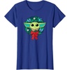 Amazon Essentials The Mandalorian Grogu Holiday Christmas Wreath T-Shirt(Royal Blue)