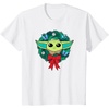Amazon Essentials The Mandalorian Grogu Holiday Christmas Wreath T-Shirt(White)