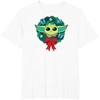 Amazon Essentials The Mandalorian Grogu Holiday Christmas Wreath T-Shirt(White)