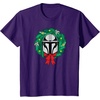 Amazon Essentials The Mandalorian Helmet Holiday Christmas Wreath T-Shirt(Purple)