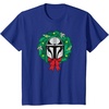 Amazon Essentials The Mandalorian Helmet Holiday Christmas Wreath T-Shirt(Royal Blue)