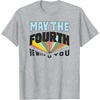 Amazon Essentials Boys’ May the Fourth Be With You Multi Color T-Shirt, Blue, Small(Heather Grey)