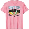 Amazon Essentials Boys’ May the Fourth Be With You Multi Color T-Shirt, Blue, Small(Pink)