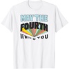 Amazon Essentials Boys’ May the Fourth Be With You Multi Color T-Shirt, Blue, Small(White)