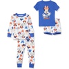 Amazon Essentials Disney | Marvel | Star Wars Babies, Toddlers and Girls’ Pajama Set(4-piece Minnie Bows)