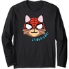 Amazon Essentials Marvel Spider-Man Spider-Cat Portrait Long Sleeve T-Shirt(Black)