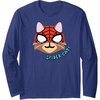 Amazon Essentials Marvel Spider-Man Spider-Cat Portrait Long Sleeve T-Shirt(Navy Blue)