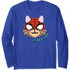Amazon Essentials Marvel Spider-Man Spider-Cat Portrait Long Sleeve T-Shirt(Royal Blue)
