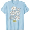 Amazon Essentials Men’s May the Fourth Be With You Hand-Drawn Letters T-Shirt, Black, Small(Baby Blue)