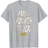 Amazon Essentials Men’s May the Fourth Be With You Hand-Drawn Letters T-Shirt, Black, Small(Heather Grey)