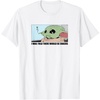 Amazon Essentials Men’s The Mandalorian Sad Grogu Wants Snacks T-Shirt, Grey, Small(White)