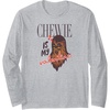 Amazon Essentials Star Wars Chewbacca Chewie Is My Valentine Long Sleeve T-Shirt(Heather Grey)