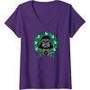 Amazon Essentials Star Wars Darth Vader Helmet Holiday Christmas Wreath V-Neck T-Shirt(Purple)