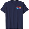 Amazon Essentials Star Wars May the Force be With You Colorful Shapes T-Shirt(Navy Blue)