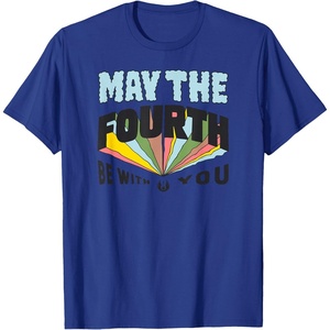 Amazon Essentials Boys’ May the Fourth Be With You Multi Color T-Shirt, Blue, Small(Royal Blue)