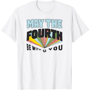 Amazon Essentials Boys’ May the Fourth Be With You Multi Color T-Shirt, Blue, Small(White)