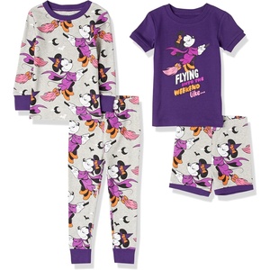 Amazon Essentials Disney | Marvel | Star Wars Babies, Toddlers and Girls’ Pajama Set(4-piece Halloween Minnie Set)