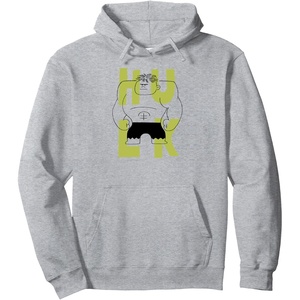 Amazon Essentials Marvel Avengers Cartoon Hulk Drawing Pullover Hoodie(Heather Grey)