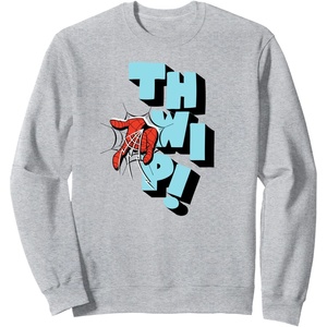 Amazon Essentials Marvel Spider-Man Hand Thwip! Web-Slinger Sweatshirt(Heather Grey)