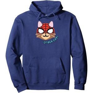 Amazon Essentials Marvel Spider-Man Spider-Cat Portrait Pullover Hoodie(Navy Blue)