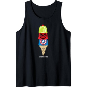 Amazon Essentials Marvel Super Heroes Ice Cream Cone Super Scoops Tank Top(Black)