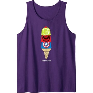 Amazon Essentials Marvel Super Heroes Ice Cream Cone Super Scoops Tank Top(Purple)