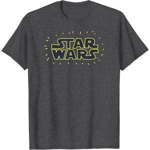 Amazon Essentials Men’s Bright Yellow Doodle Logo T-Shirt, Dark Grey, Small(Dark Heather Grey)