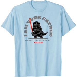 Amazon Essentials Men’s Standing Darth Vader I Am Your Father T-Shirt, Black, Small(Baby Blue)