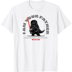 Amazon Essentials Men’s Standing Darth Vader I Am Your Father T-Shirt, Black, Small(White)