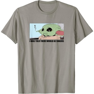 Amazon Essentials Men’s The Mandalorian Sad Grogu Wants Snacks T-Shirt, Grey, Small(Slate Grey)