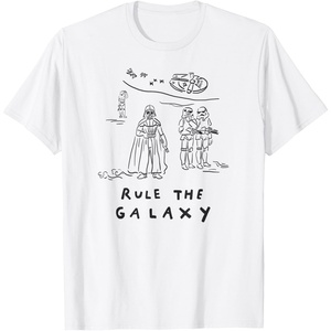 Amazon Essentials Men’s Vader Rule The Galaxy Scene T-Shirt, White, Small(White)