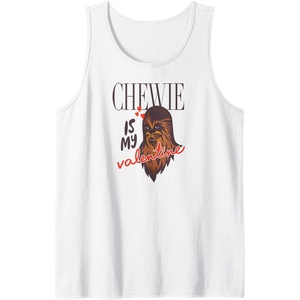 Amazon Essentials Star Wars Chewbacca Chewie Is My Valentine Tank Top(White)